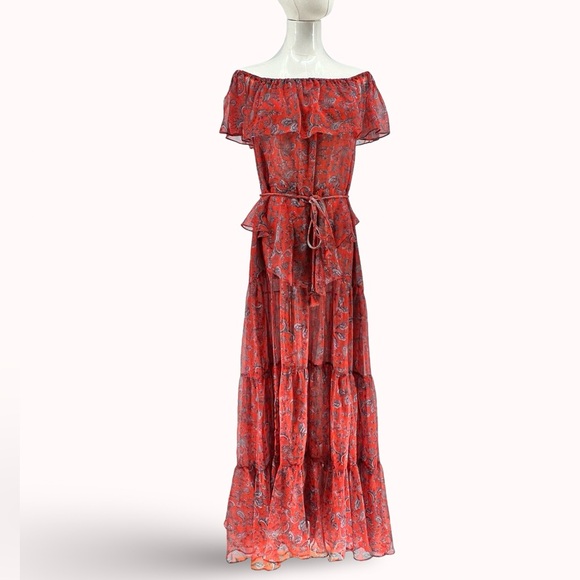 MISA - Kiera Paisley Off-Shoulder Maxi Dress - Picture 5 of 9